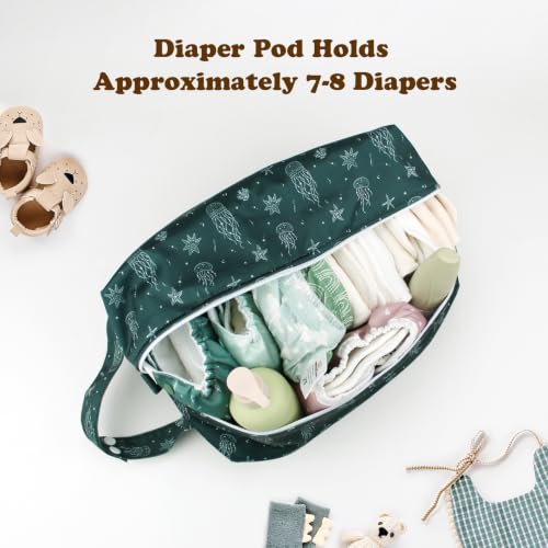 Image of Mama Koala Waterproof Diaper Pods for Baby Items, Cloth Diapers, Swimsuits, Travel, Gym Clothes, Beach, Pump Parts, Toiletries, 2 Pack(DP-Squres1)