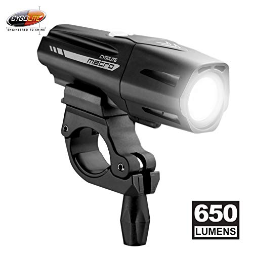 Cygolite Metro Plus– 650 Lumen Bike Light– 4 Night & 3 Daytime Modes–