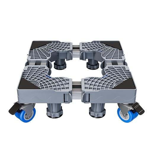 Image of Boniry Fridge Stand | Washing Machine Stand Base Trolley Roller Stand 4x2 Locking Swivel Wheels | Furniture Mover Mobile Base for Washing Machine,Dryer and Refrigerator (Double Pipe)