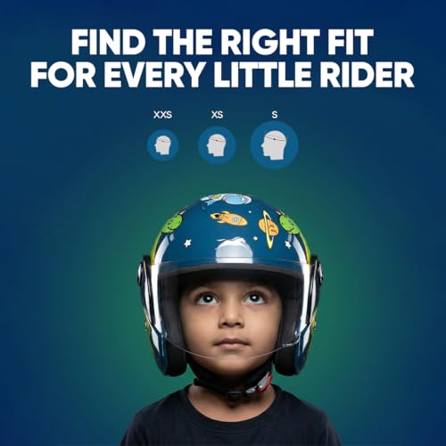 Image of TVS Moto Jr. Kids Helmet |Fun Glow in The Dark Graphics | Lightweight ISI Certified ABS Shell| Removable Cheek Pads | Ideal for Cycle Scooter Daily Ride Comfort & Protection