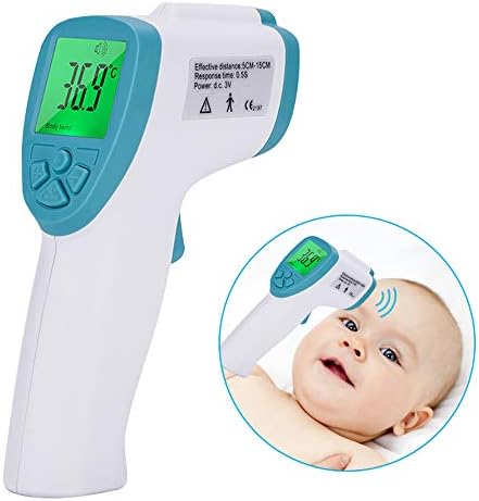 QOUP Non-Contact Infrared Forehead Body Temperature Measuring Tool, Portable Temperature Gun, Fever Temperature Measurement, Suitable for Infants, Children, Adults