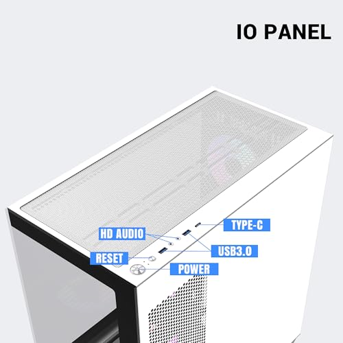 Image of Ant Esports Crystal Spectra Computer Case /Gaming Cabinet - Black & White | Pre-Installed 5 ARGB Infinity Mirror PWM Fans