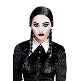  Peluca Negra Dos Trenzas Halloween