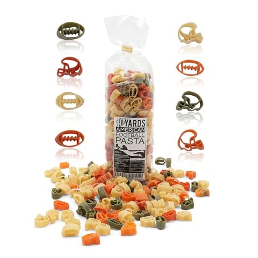 40YARDS American Football Nudeln – Pasta in Football & Helm Form – Handgefertigt in deutscher Manufaktur – 250g Packung – Bunte Motivnudeln aus Hartweizengrieß – 100% Vegan – Football Geschenk