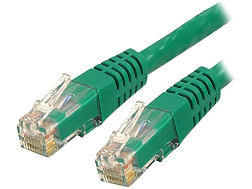 Image of StarTech 6ft CAT6 Ethernet Cable - Green CAT 6 Gigabit Ethernet Wire -250Mhz 100W PoE RJ45 UTP Molded Network Patch Cord with Strain Relief (C6PATCH6GN) | 250MHz bandwidth, Gold-plated RJ45, Patch Cable, Ethernet Cord, UTP Molded Network, Strain Relief, 10Gbps speeds