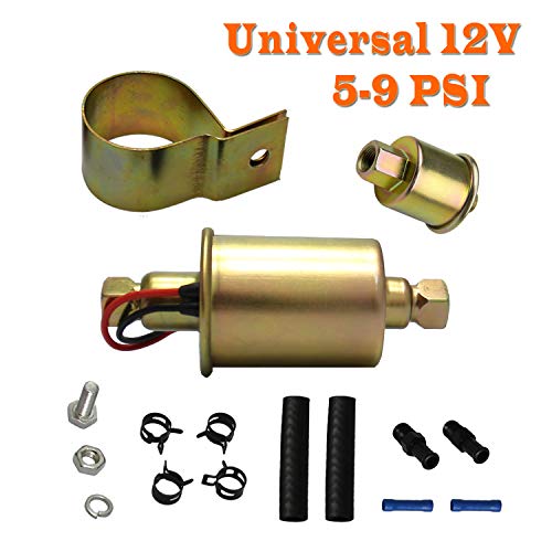 Electric Fuel Transfer Pump 12v - Universal for Carburetor External Inline Gas Diesel Gasoline Liquid Oil Can Truck Tank Low Pressure 5-9 Psi E8012S
