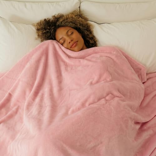 Image of NANPIPER Fleece Blankets, Super Soft Flannel King Size Blanket for Bed, Luxury Cozy Microfiber Plush Fuzzy Blanket,Pink