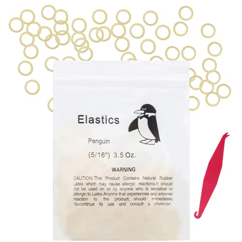 VEGCOO 600 Piezas Ortodoncia Goma Elástica, Multiusos Goma Elástica Dientes Ortodoncia Oral Instrumento con 6 Colocadores Elásticos Ortodónticos de Plástico(5/16 Pulgadas, 3,5 oz)