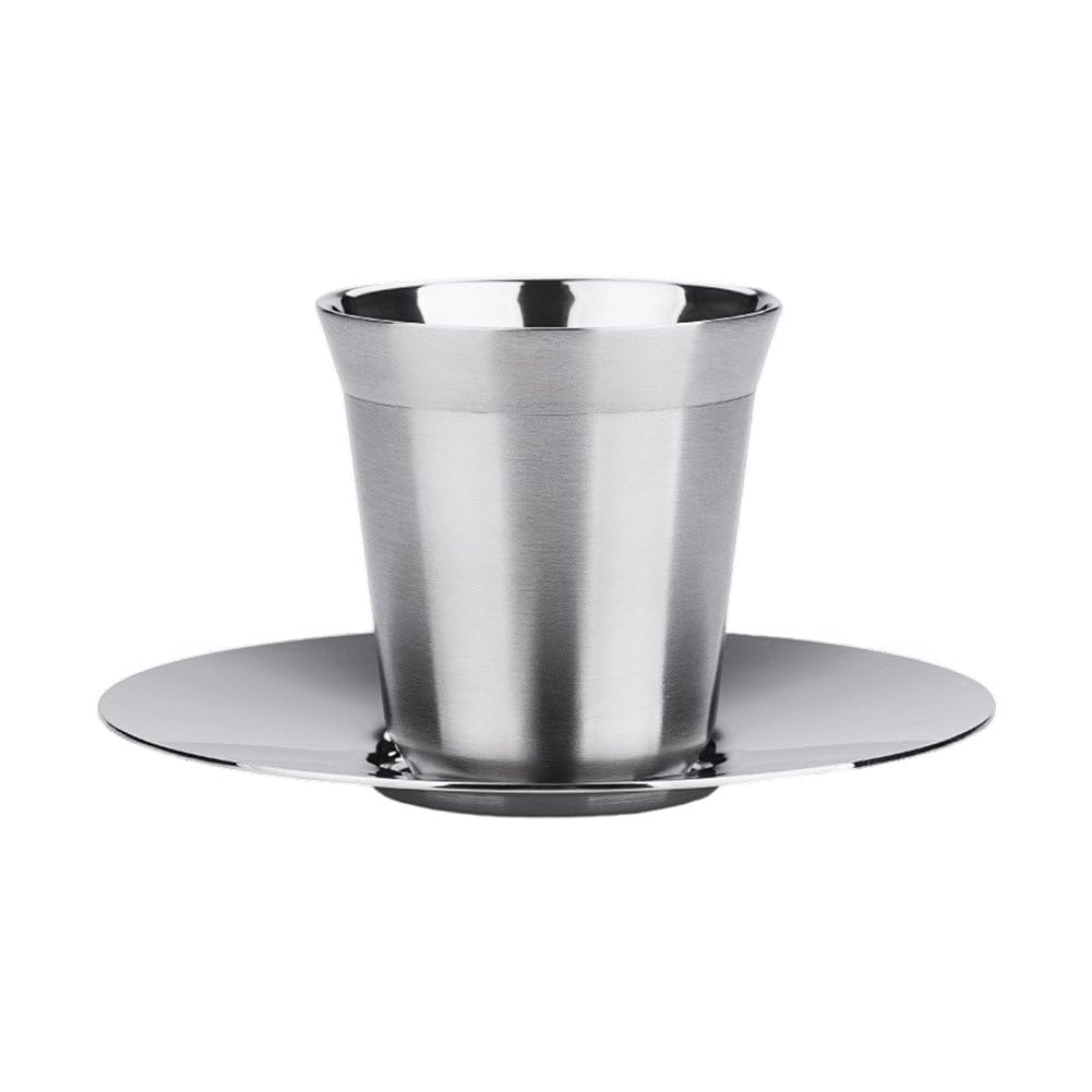 Kubek do espresso ze stali nierdzewnej 80 podwójnych ścianek, stal 304 Demitasse ze spodkiem do użytku domowego.