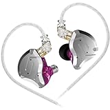 KZ ZS10 Pro in-Ear Monitor 4BA+1DD Hybrid 5 Drivers Earbuds HiFi Bass Noise Isolation Earphones, Clarity in All Frequency Stereo Sound Comfortable Headphones for Musicians (Purple)