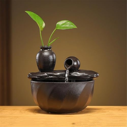 Fontaine de table de méditation cascade d'intérieur violette pour bureau et chambre - 4