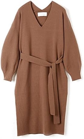 Amazon Co Jp ラズレナ Luz Llena ベルト付きハイゲージニットワンピース Philter ブラウン 090 M 001 服 ファッション小物