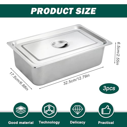 Plat four inox antiadhésif 32.5x17.5x6.5cm lot moule rectangulaire cuisine viandes lasagnes - 3