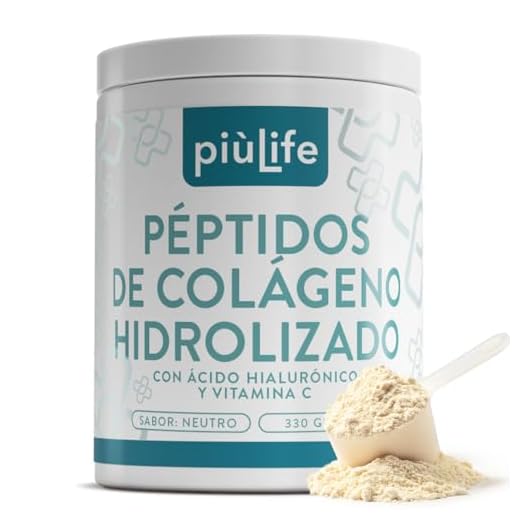 Colágeno Hidrolizado En Polvo 330g PiùLife, Péptidos De Colágeno Hidrolizado, Acido Hialuronico Y Vitamina C, Collagen Peptides Tipo 1, Piel Cabello Uñas Y Articulaciones, Colageno En Polvo Bovino