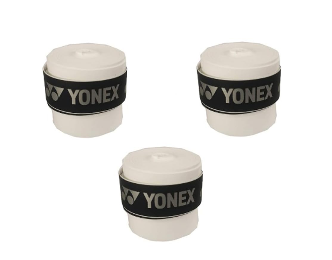 YONEX Tech-501B Synthetic Badminton Over Grip (Pack of 3), White