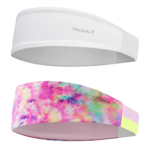 Trodalo Kids Sports Headbands for Girls Boys Moisture Wicking Elastic Cooling Sweatbands Non-Slip Lightweight Stretchy Hairbands for Soccer Running Basketball Tennis
