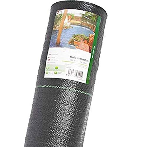 Suinga MALLA ANTIHIERBAS negra 1,5 x 100 m, 130 gr/m2. Evita la presencia de malas hierbas en la superficie del suelo