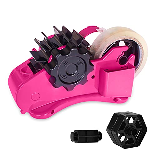 Heat Tape Dispenser,Multiple Roll Cut Desk Sublimation Tape Dispenser with 1 & 3  Two Roller Cores. (Pink)