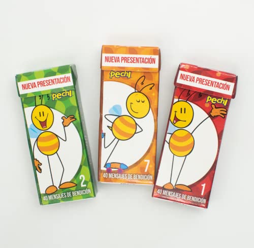 Image of Pechi Paquete de 3 cajitas de Semillitas de Dios - (Spanish Mini Bible Verses) Mini mensajitos con versiculos biblicos cada postal es un diseno distinto. (Coleccion 1-3 cajitas)