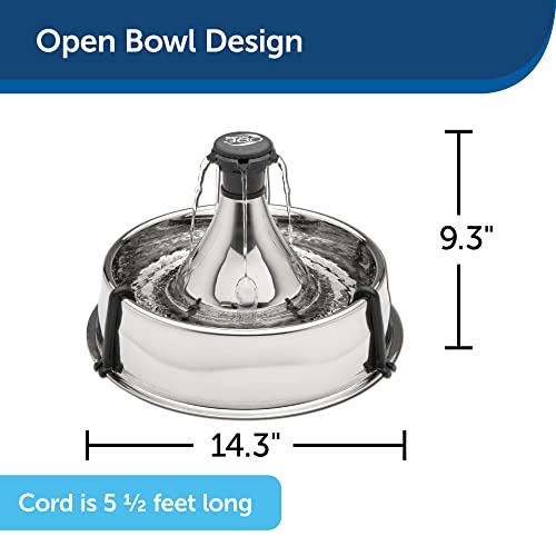 Petsafe Stainless 360 Pet Fountain - 1 Gallon (128 Oz) Dog And Cat Water Fountain - Water Filters Remove Hair - Water Dispenser Entices Pets To Drink - Customizable Cat And Dog Water Bowl Dispenser #TOP5