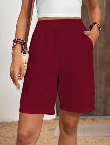 Image of Women's Outdoor Shorts with High-Waisted Design Drawstring Waist Relaxed Fit Stylish Brown Summer Wear | Women Dress | Jumpsuit | Jumpsuits for Women Stylish