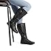 DREAM PAIRS Women's Wide Calf Knee High Faux Fur-Lined Flat Fashion Winter Boots with Side Zipper,Size 9,Wide/Calf/Black,SUMMIT-W