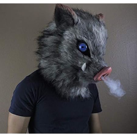 Amazon 鬼滅の刃 鬼滅の刃 コスプレ グッズ ラテックスマスク 猪の被り物 嘴平伊之助 お面 マスク かぶりもの かまど たんじろう 道具 コスプレ 仮装 通販