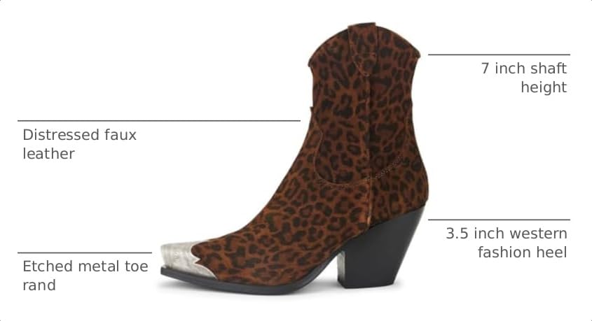 Image of keleimusi Women's Western Cowgirl Ankle Boots Stacked Block Heel Cowboy Booties Steel Toe Heeled Short Cowboy Boots Western Booties