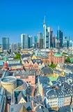 3-4 mm starkes Acrylglas adrium Acryl-Bild 40 x 60 cm: Wolkenkratzer des Finanzplatzes Frankfurt gesehen hinter der Paulskirche, Deutschland (128300377)