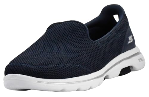 Skechers Women's Go Walk 5 Sneaker, Navy/White, 5 Wide