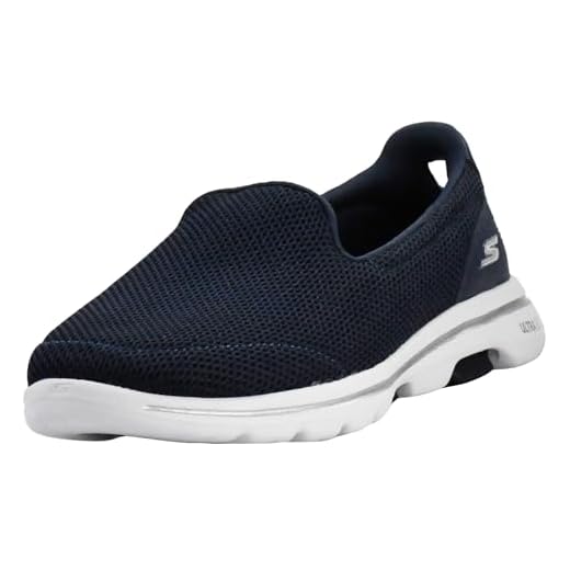 Skechers womens Go Walk 5 - 15901 Sneaker, Navy/White, 7.5 US