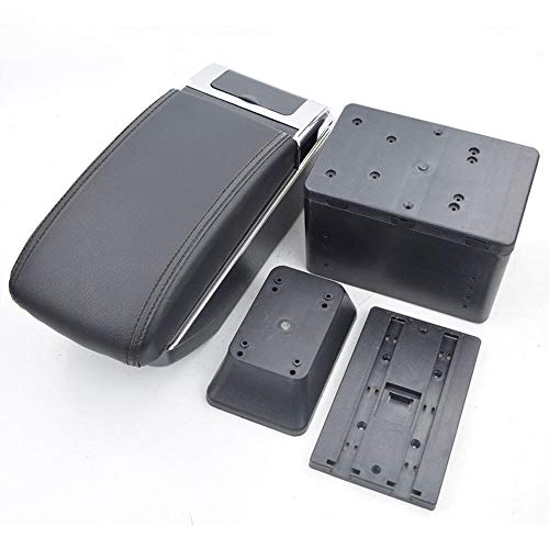Encosto Apoio de Braço Universal 7 USB com LED Couro Ecológico Preto com Cromado
