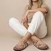 CUSHIONAIRE Luna Crossover Toe Strap Womens Sandals – Cork Footbed Slides with Adjustable Straps, Summer Sandals for Women 2025, STONE 7