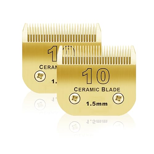 BESTBOMG 2 Stück 10# Ersatzklinge für Hundepflege, kompatibel mit Heiniger/Moser Max45 /Andis/Oster A5 Haarschneidemaschine für Hunde, Größe 10# 1/16 Zoll (1,5 mm), Länge zuschneidbar, 2 Stück