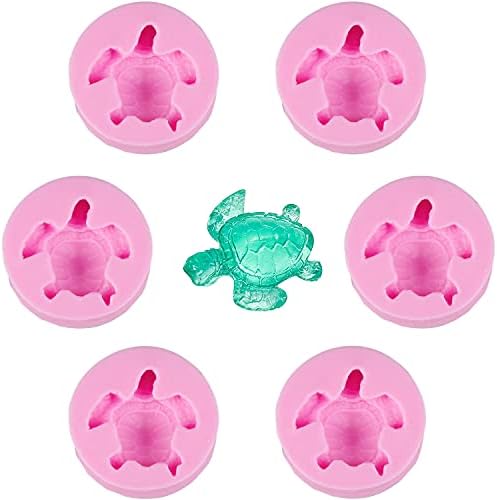 6pcs Sea Turtle Resin Mold Small, 3D Animal Silicone Molds for Resin Casting, Tortoise Making Mold for Diy Resin and Plaster Casting,Cake,Chocolate,Soap,Polymer Clay Decoration Tools