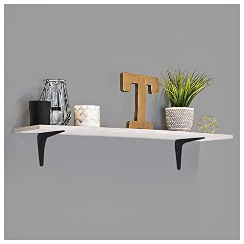 Supports d'étagère noirs en équerre métallique en L 12x15 cm pour rangement mural