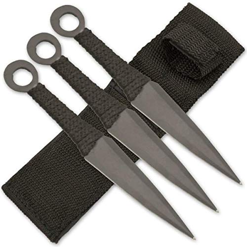 set 3 ninja stealth - TIGER-USA Ninja Stealth Black Throwing Knives with Nylon Case (Set of 3) 6 1/2 Inch Overall