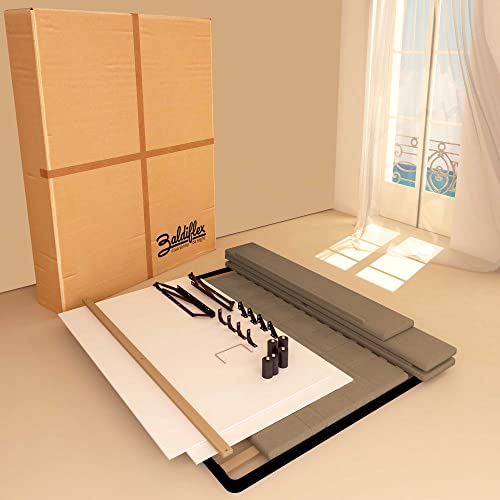 Baldiflex Einzelbett mit Aufbewahrungsbox Modell Dublin aus Kunstleder, Lattenrost für Einzelbetten 180 x 200 cm, elegantes Kopfteil, Taupe – Bild 7