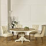 table ronde à rallonge design Chêne massif plaqué sur médium avec emboîture en chêne massif