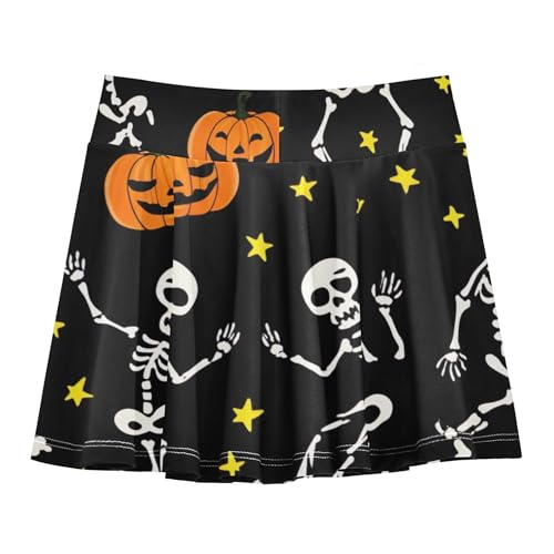 Joisal Halloween Funny Skeletons Black Girls' Shorts Athletic Skorts Tennis Skirts Kids Kid Teen School 3t2