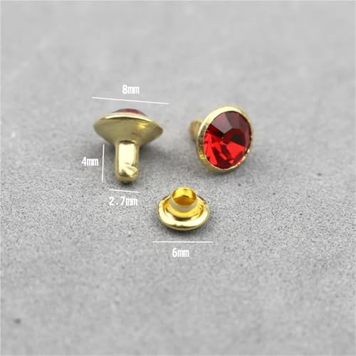 Remaches de cristal metálico para artesanía cuero ropa manualidades 200 juegos 8mm 7
