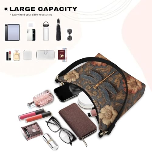 Image of Handbag for Women Leather Underam Shoulder Bag with Zipper Fashion Work Purse Waterproof Travel Wallet