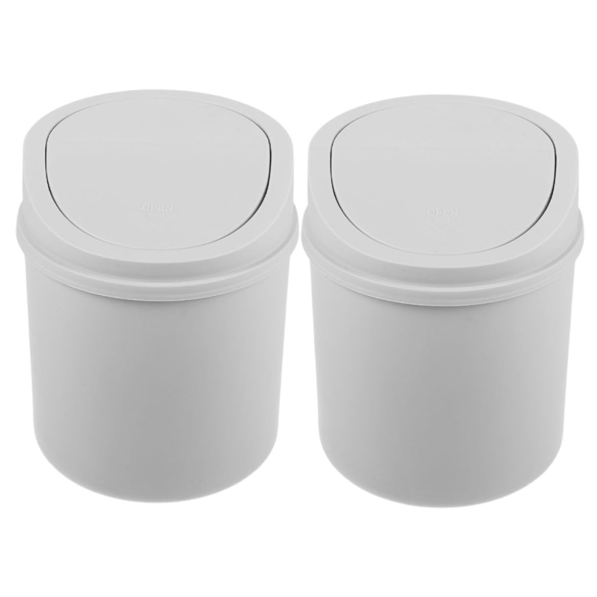 2pcs Mini Swing Lid Trash Can Compact Garbage Bin for Home Office Sturdy Material for Spaces Lightweight Design for Easy Portability