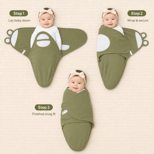 Image of Newborn Swaddle Sleep Sacks, 0-3 Months, 3-Pack | 100% Organic Cotton, For Baby Girls & Boys, Nursery Swaddling Blankets, Infant