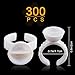 [300PCS] Lash Extension Glue Ring, 2 Slots Lash Glue Holder Sticker, Lashes Rings Holder, Nail Art Ring Cup, Eyelash Extensions Supplies