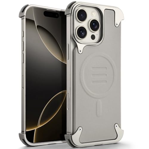 Coque iPhone 16 Pro Max MagSafe OATSBASF en aluminium titane naturel