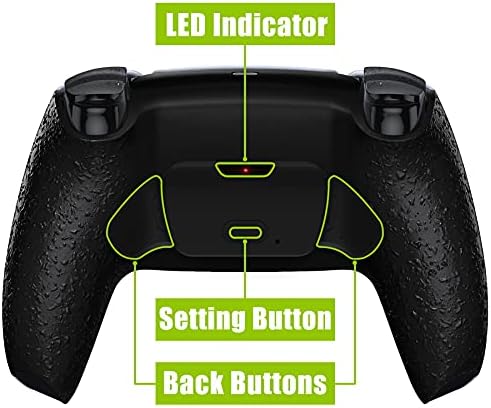 eXtremeRate Textured Black Back Paddles Programable Rise 2.0 Remap Kit for PS5 Controller BDM-010 & BDM-020, Upgrade Board & Redesigned Back Shell & Buttons Set - Controller NOT Included - 5