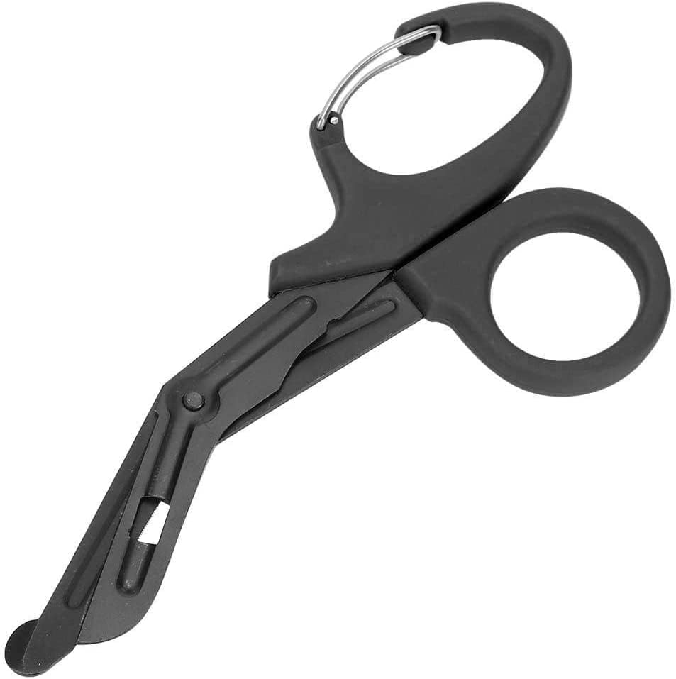 Titanium Bandage Shears Scissors EMT and Trauma Shears, Bent Stealth Black Coated for Nurses Students, Emergency Room (Black, 15cm)