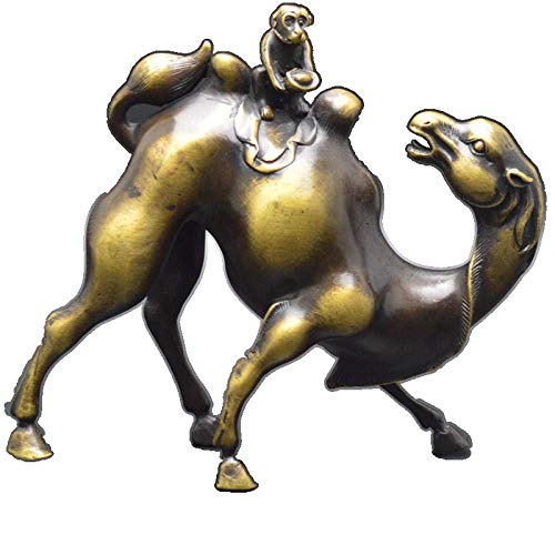 Sculpture chameau en cuivre pur, objet d'art élégant pour salon et bureau