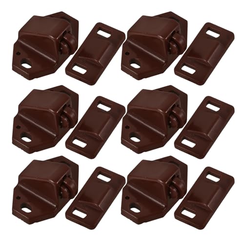 iplusmile 20 Pièces Loquets de Porte en Plastique Café, Installation Facile, Structure Simple, Légers, pour Portes D'armoires et Meubles Variés, Style Classique
